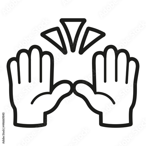 Isolated raised hands emoji icon Vector illustration