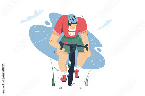 Mountain bike cycling in the forest