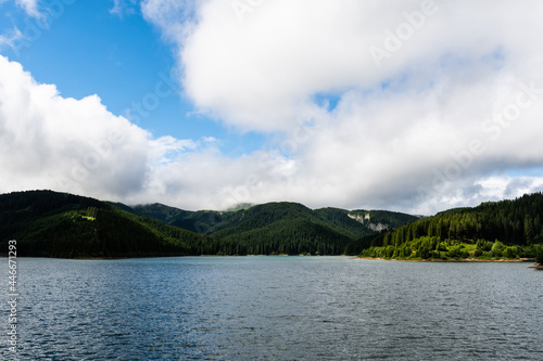 Bolboci Lake or "sea from Bucegi", artificial dam lake in the Bucegi massif, on the Ialomita river.