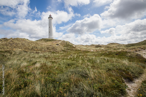 Lighthouse lyngvig with dunes