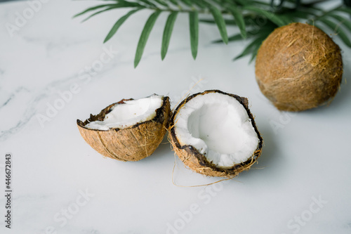 Whole Coconut Cut in Half