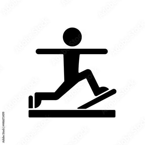 Pilates black glyph icon. Online fitness self improvement item. Physical and cultural stabilization workout. Art method movement control. Silhouette symbol on white space. Vector isolated illustration