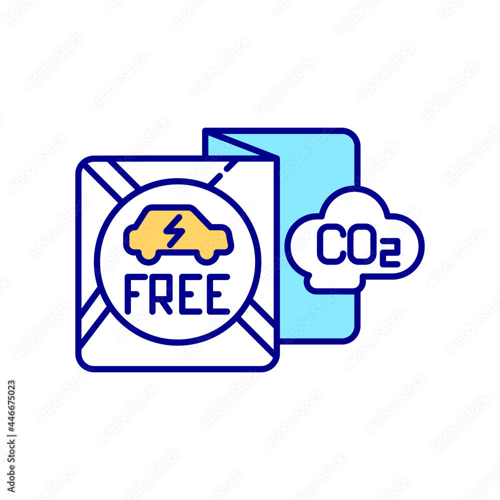 Eco transport RGB color icon. Electric vehicles exemption from