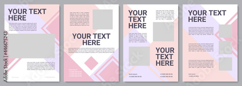 Cosmetology brochure template. Info for client. Flyer, booklet, leaflet print, cover design with copy space. Your text here. Vector layouts for magazines, annual reports, advertising posters