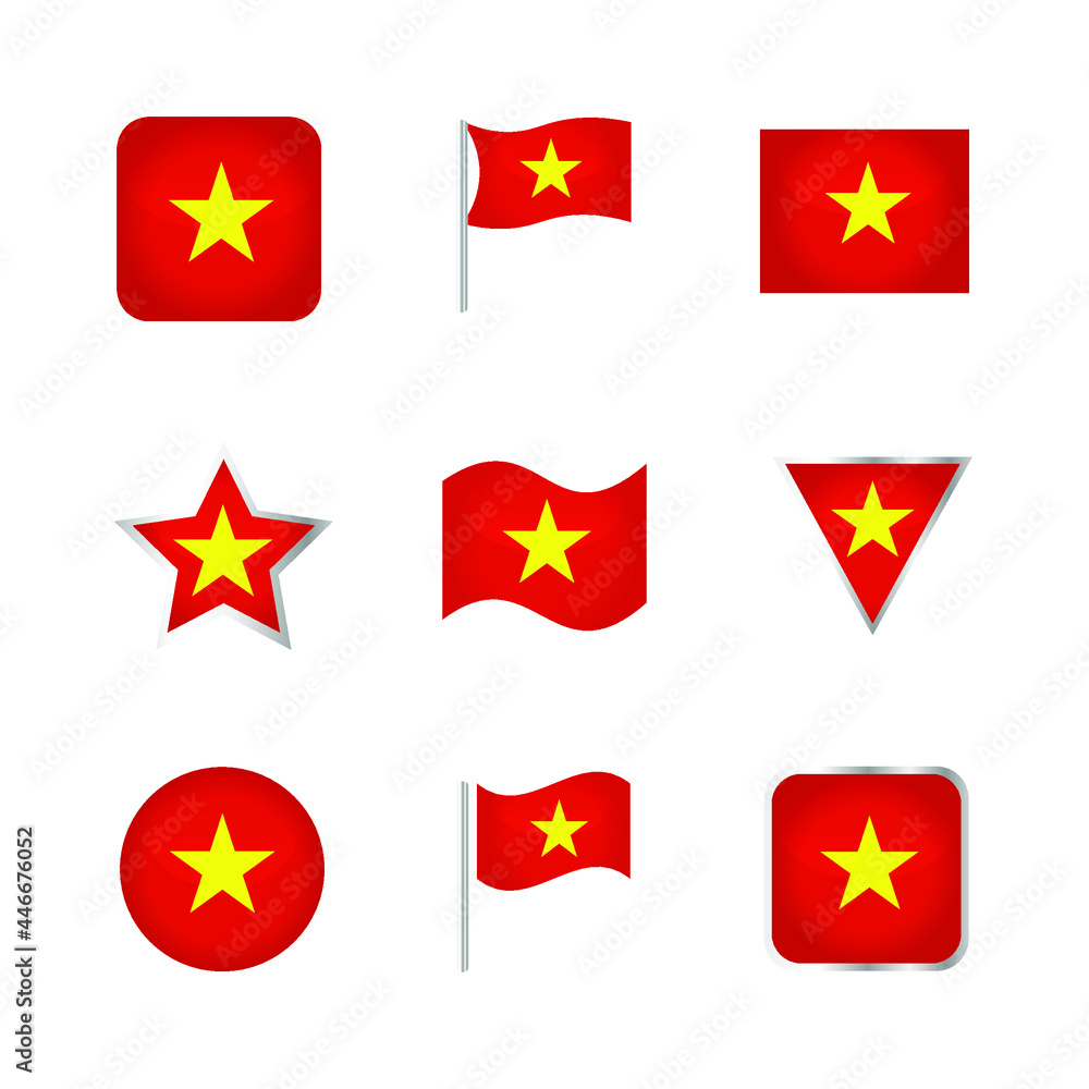 Vietnam Flag Icons Set Vietnam Flag Icons Set