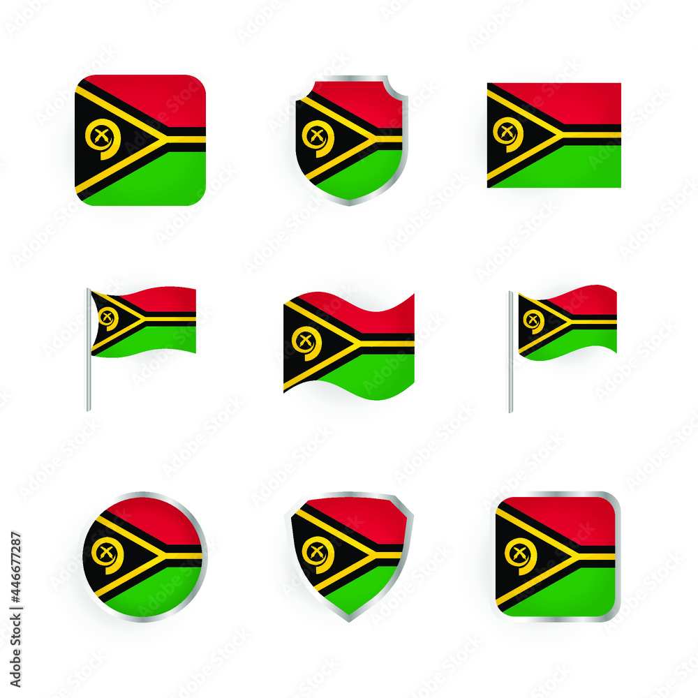 Vanuatu Flag Icons Set Vanuatu Flag Icons Set