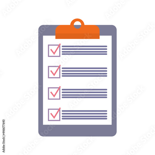 image of a list on a white background, vector illustration