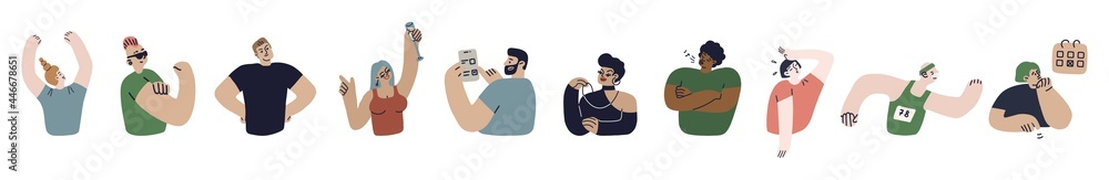 Flat modern people set for lifestyle design - asian, afro, european, young, elderly, businessman, athlete,student. Vector icon. Flat modern people set for lifestyle design - asian, afro, european, young, elderly, businessman, athlete,student. Vector icon.