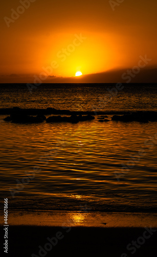 Sunset landscape over the ocean 