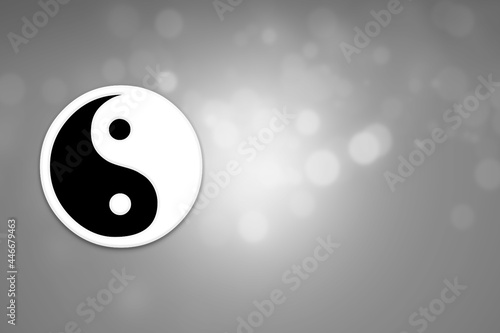 Illustration of yin yang on gray background
