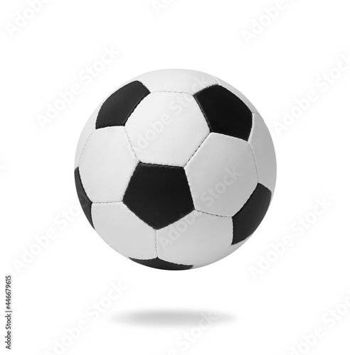 New soccer ball on white background. Football equipment © New Africa