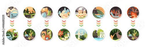 Environmental pollution and ecology concepts - Vector illustration