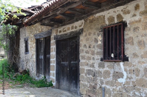 an abandoned old stone house in the village