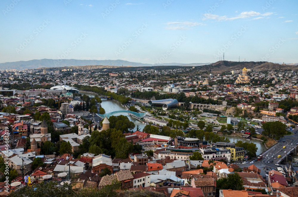 Beautiful scenic view of old Tbilisi the capital of Georgia from Narikala fortress Beautiful scenic view of old Tbilisi the capital of Georgia from Narikala fortress