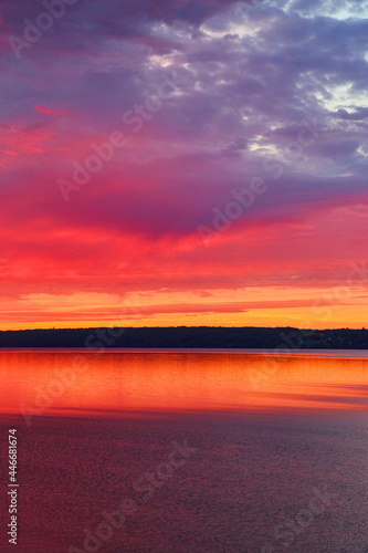 Sunset colors on lake