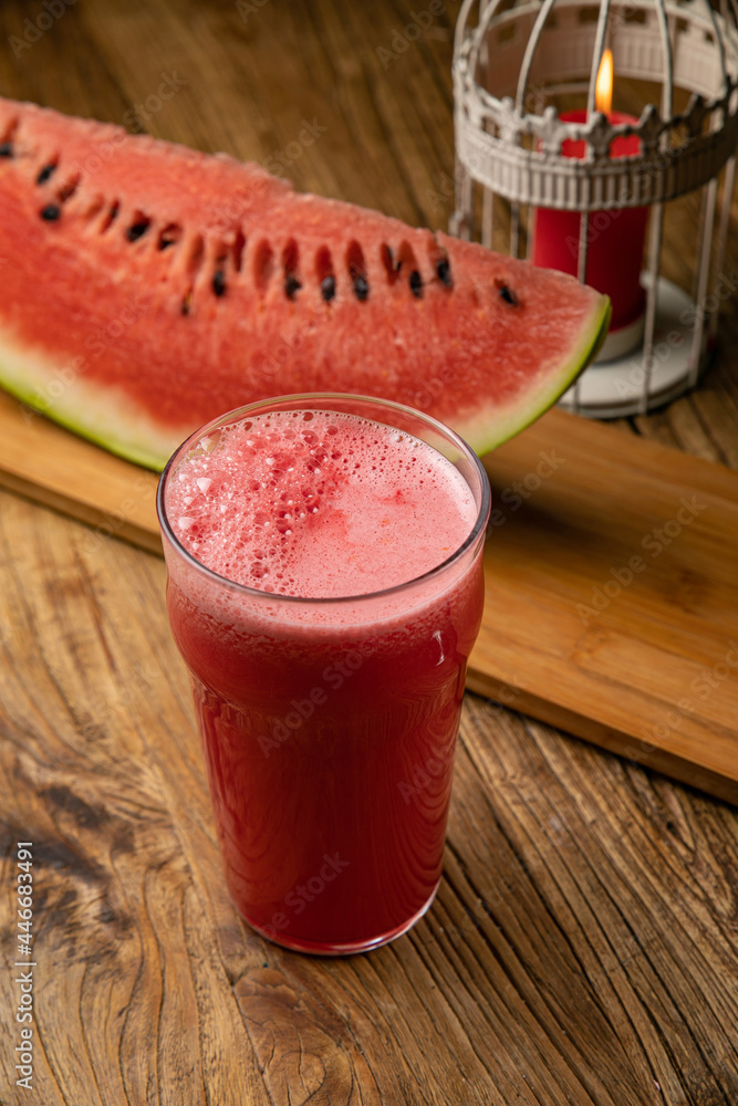 fresh watermelon on a wooden table. With watermelon
fresh watermelon on a wooden table. With watermelon