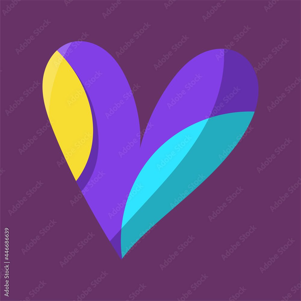 Isolated sketch of a colored heart shape Vector
