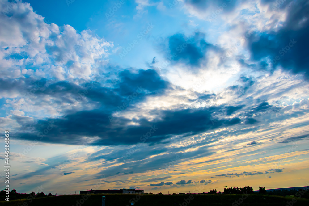 deep blue cloudy threatening sky