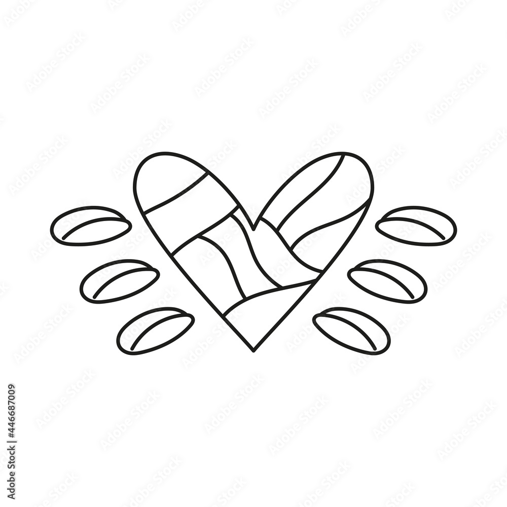 Fototapeta premium Isolated outline sketch of a heart shape Vector