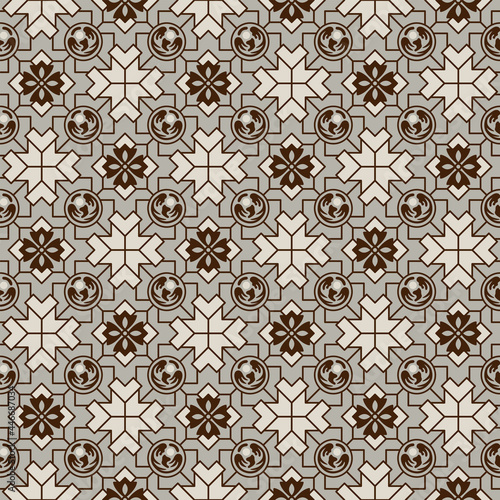 Seamless pattern with tiles. Swatch included. Classic Japanese style. 
