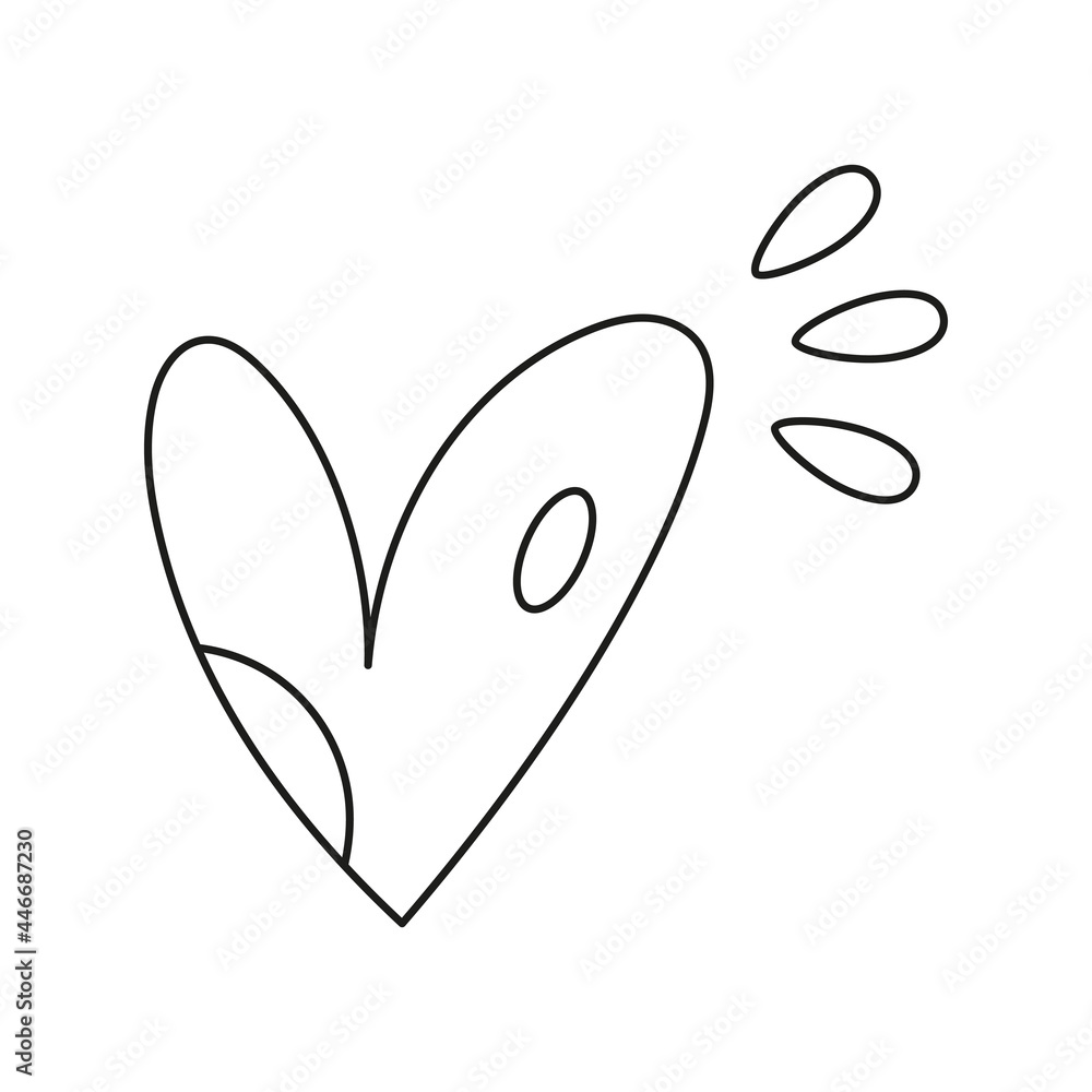 Isolated outline sketch of a heart shape Vector Isolated outline sketch of a heart shape Vector