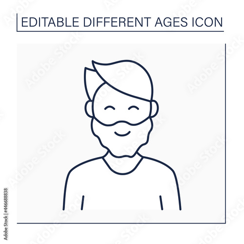 Middle adulthood line icon. Mature period. Strong man. Life cycle. Different ages concept. Isolated vector illustration. Editable stroke