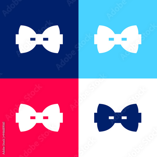 Bow blue and red four color minimal icon set