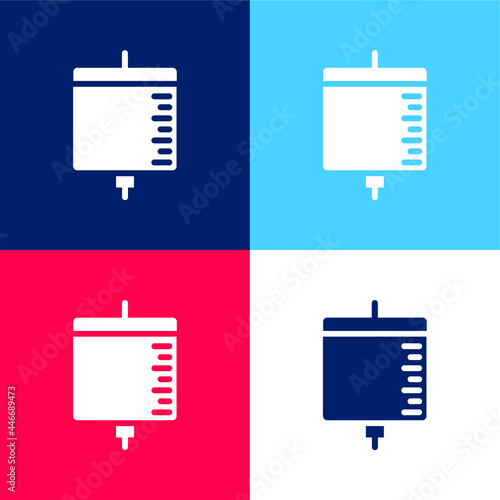 Blood Transfusion blue and red four color minimal icon set
