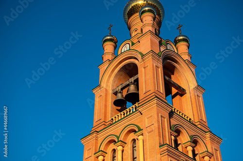 Holosiivskyi mens monastery at evening summer in Ukraine Kiev,  religion christianity culture orthotodox photo