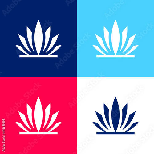 Agave blue and red four color minimal icon set