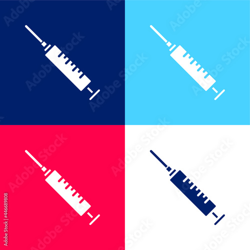 Anesthesia blue and red four color minimal icon set