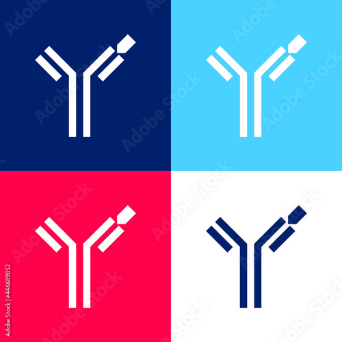 Antibody blue and red four color minimal icon set