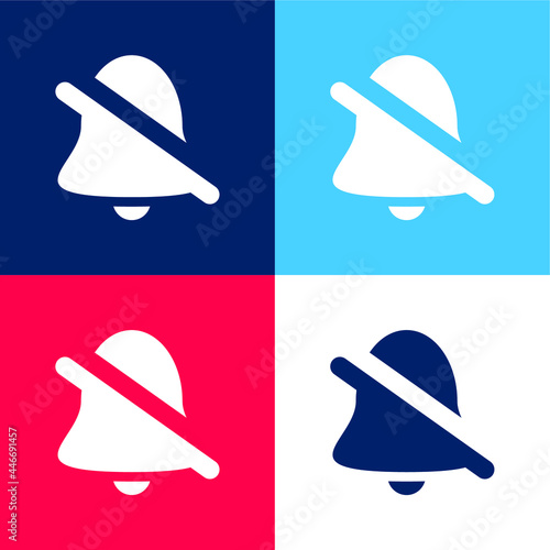 Alarm Off blue and red four color minimal icon set