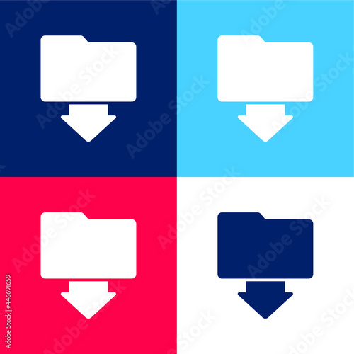 Arrow blue and red four color minimal icon set
