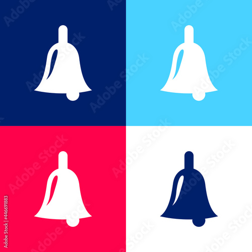 Bell blue and red four color minimal icon set