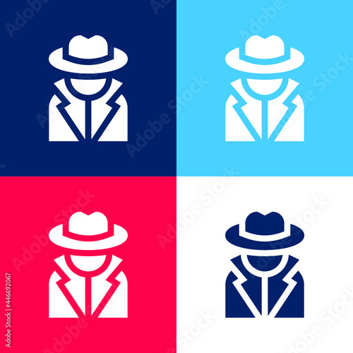 Annonymous blue and red four color minimal icon set