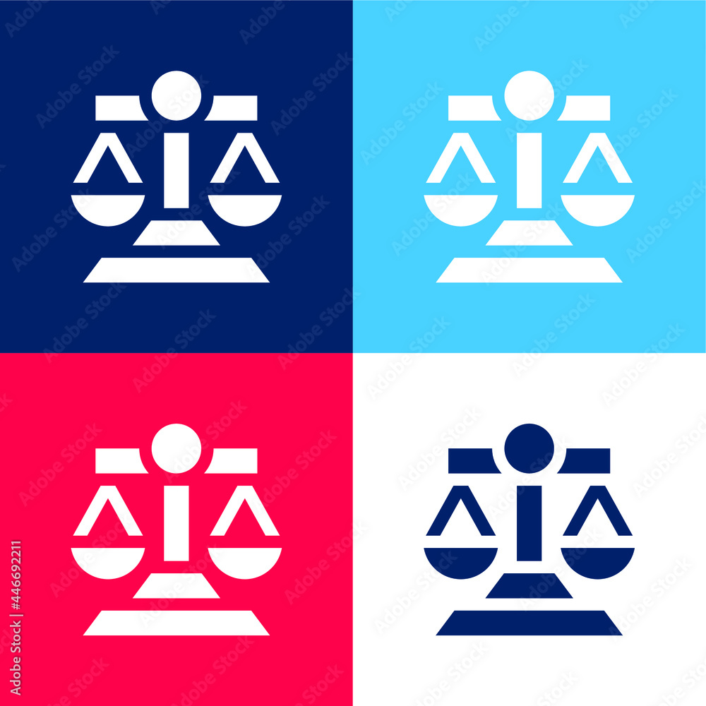 Balance blue and red four color minimal icon set Balance blue and red four color minimal icon set