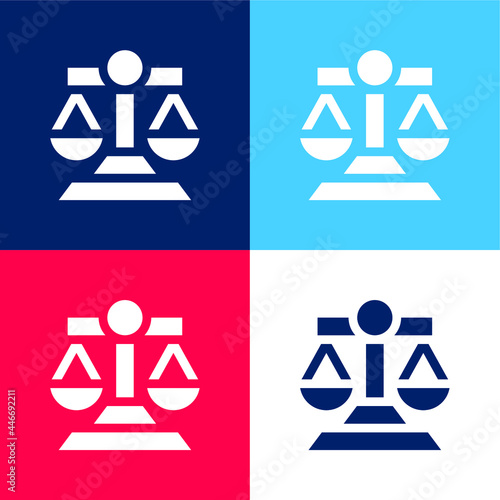 Balance blue and red four color minimal icon set