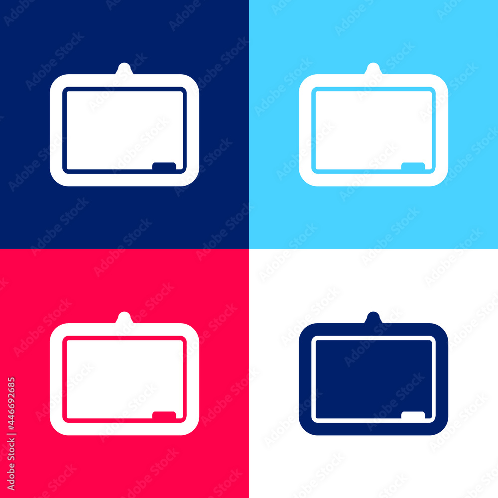 Blackboard blue and red four color minimal icon set Blackboard blue and red four color minimal icon set