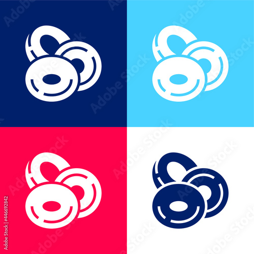 Blood Cells blue and red four color minimal icon set