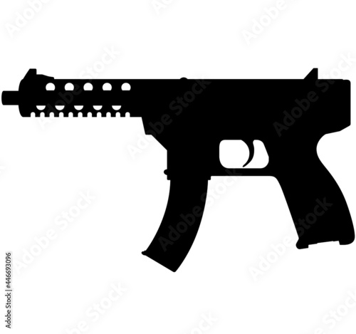 Uzimatic 13 rounds fully automatic open bolt submachine gun. Detailed realistic silhouette