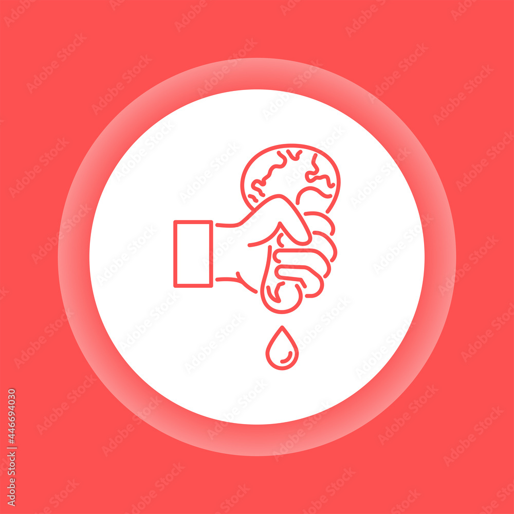 Land depletion color glyph line icon. Eco problems. Isolated vector element. Land depletion color glyph line icon. Eco problems. Isolated vector element.