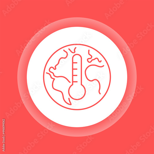 Climate change color button icon. Eco problems. Isolated vector element.