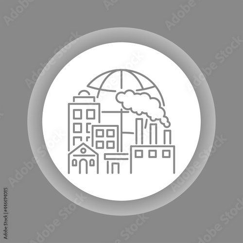 Urban sprawl color button icon. Urbanization.