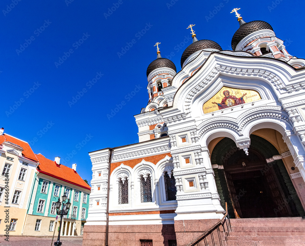 Exterio of the Alexander Nevsky Cathedral in Tallinn in Estonia, Eastern Europe