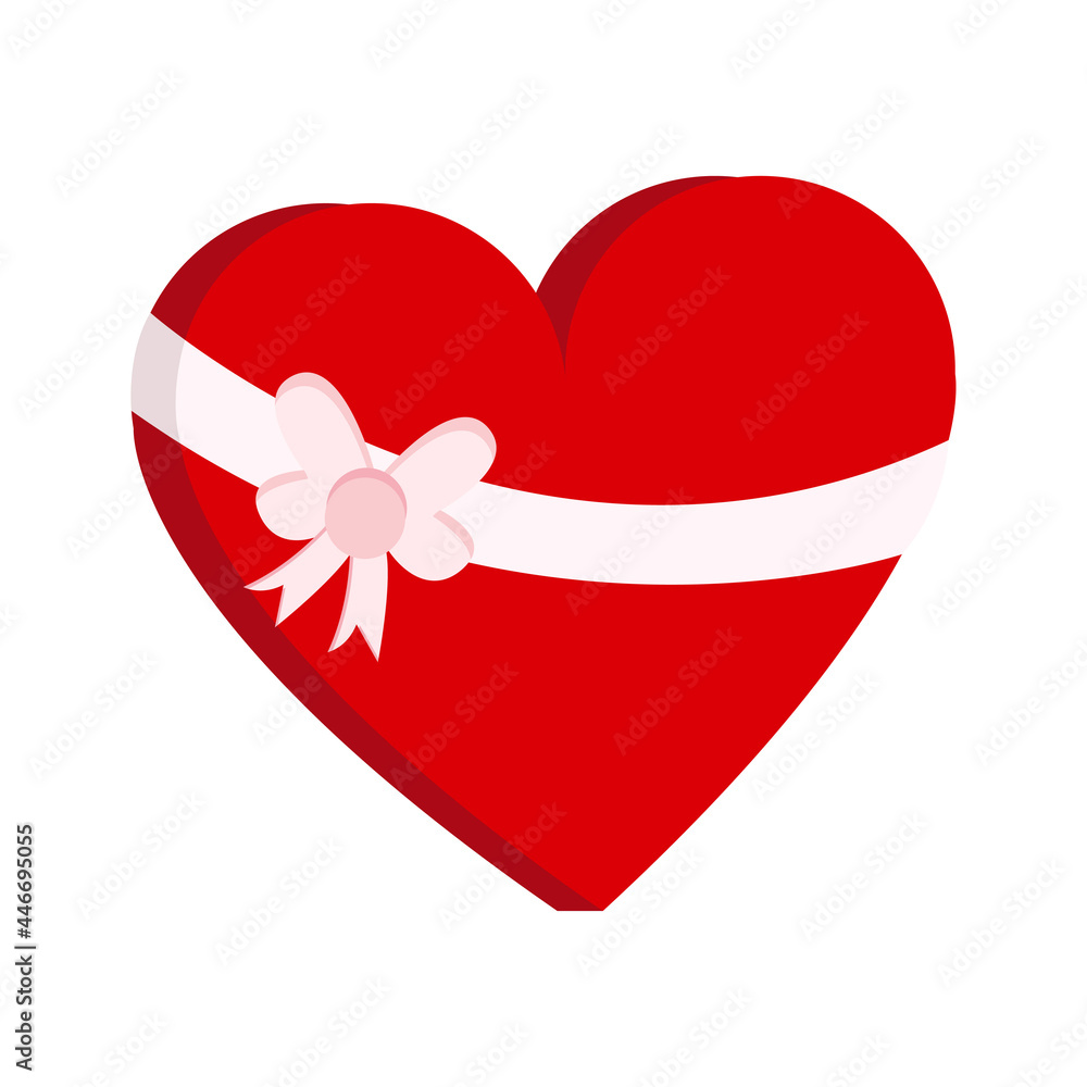 Isolated heart shape with a ribbon Sketch Vector Isolated heart shape with a ribbon Sketch Vector