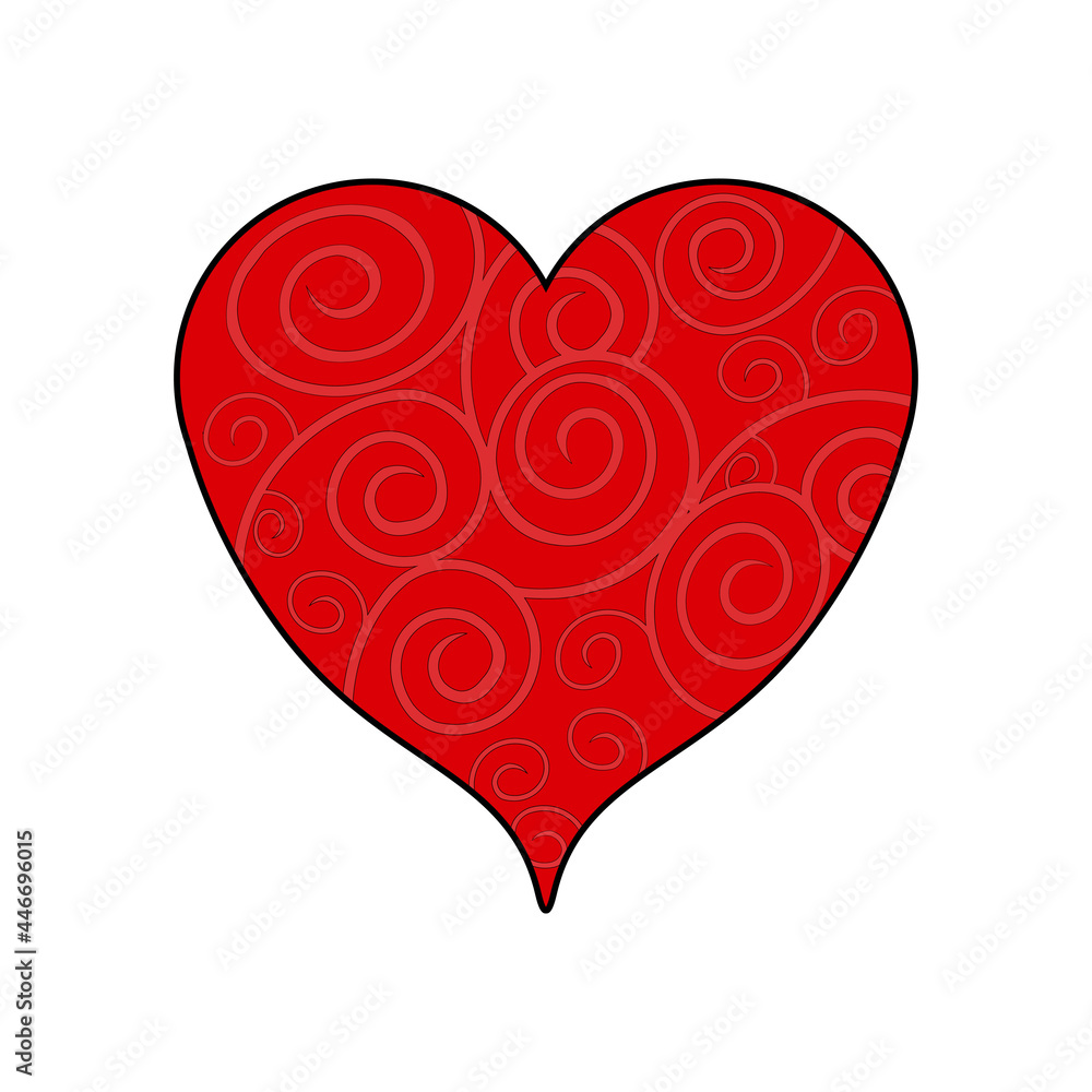 Isolated vintage heart shape icon valentine day symbol Vector
