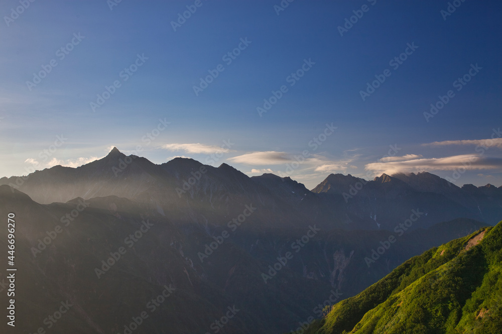 Mt.Yarigatake, morning view 槍ヶ岳の朝の景色