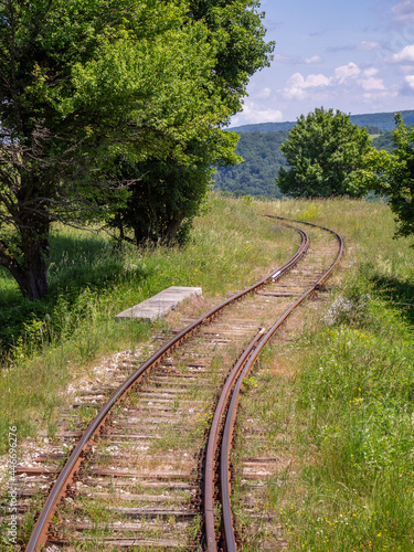 oravita-anina railroad tracks, known as romanian semmering, caras-severin county, romania photo