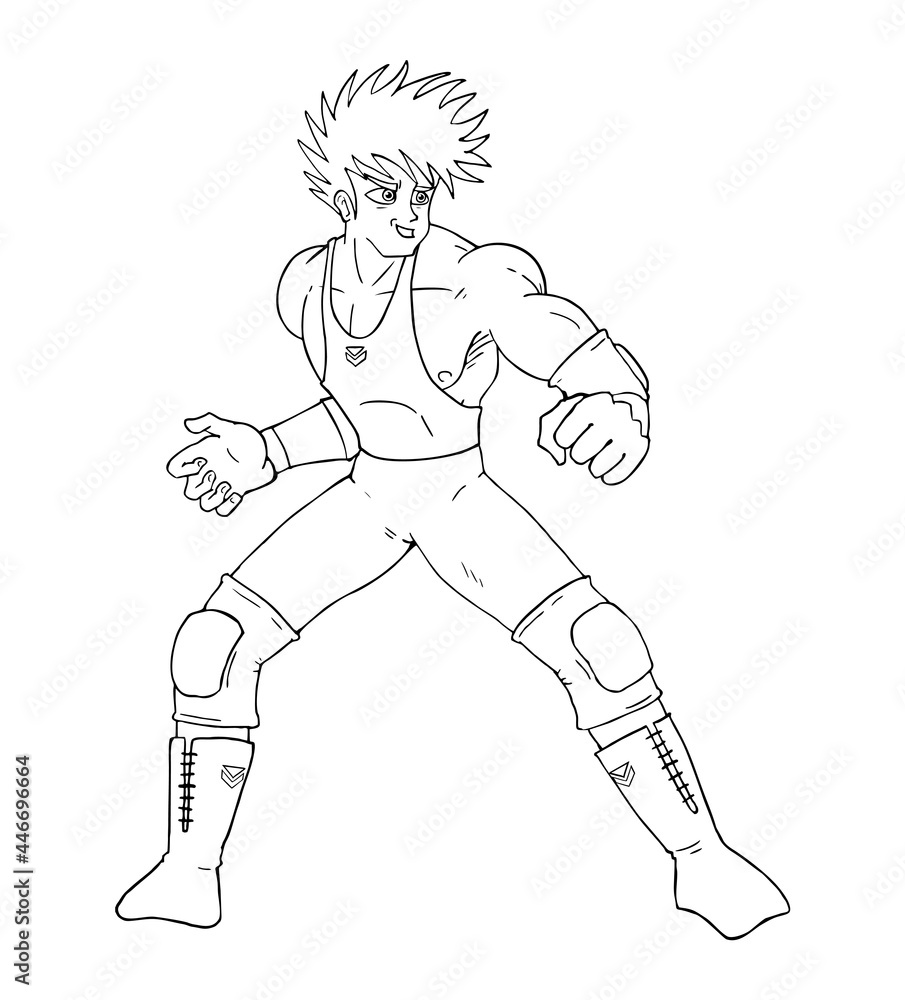 Fototapeta premium Wrestling fighter draw